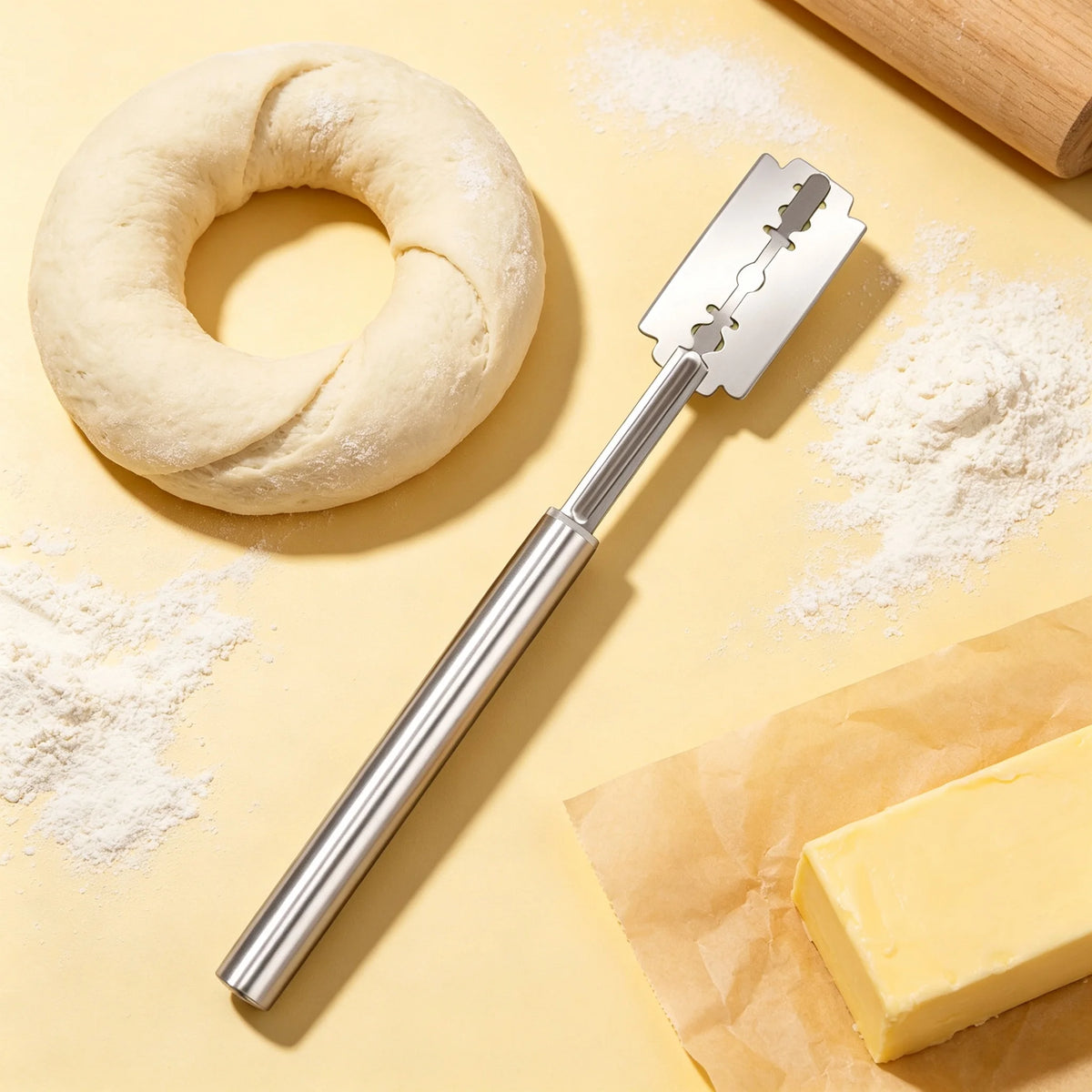 Bread Lame Dough Scoring Knife – Stainless Steel Baker Tool Bread Scoring Knife Axl