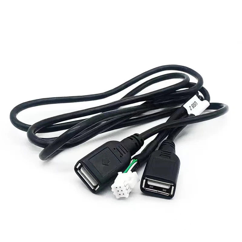 6-Pin Dual USB Car Radio Wire Harness Adapter for Android Car USB Harness Adapter Axl