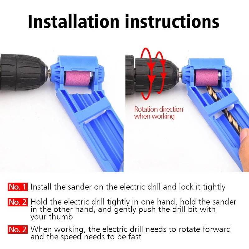 Portable Drill Bit Sharpener – Corundum Grinding Wheel 2–12.5mm Drill Bit Sharpener Axl