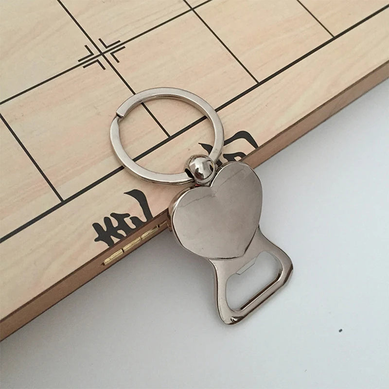 Heart Shaped Bottle Opener Keychain – Zinc Alloy Party Favor Bottle Opener Keychain Axl onesize