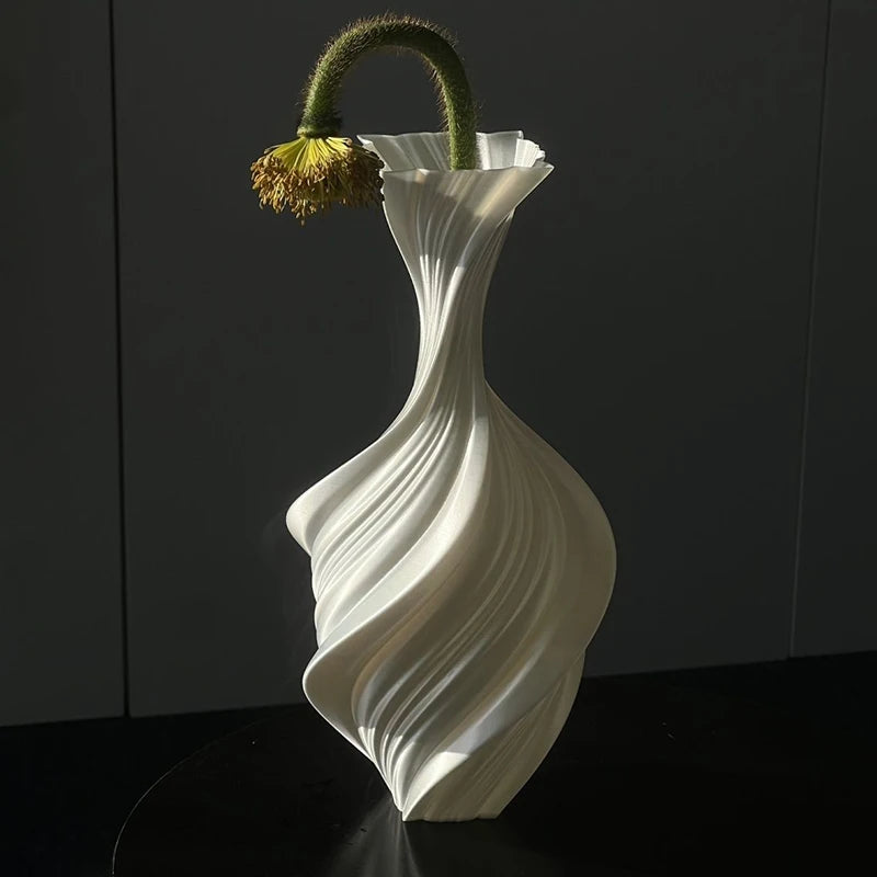 Nordic Minimalist Plastic Flower Vase – Modern Home Décor Decorative Flower Vase Axl