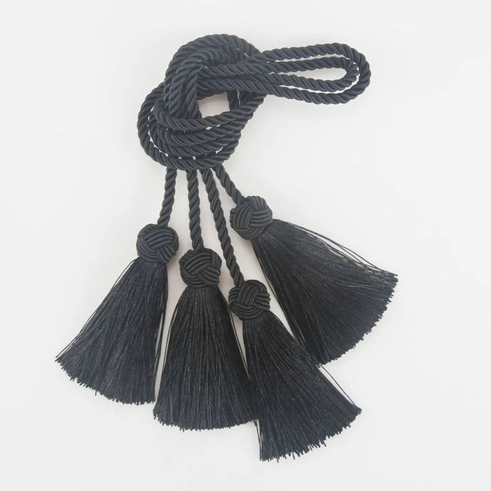 Mini Tassel Fringe Trim – DIY Craft & Curtain Tassels 1 Pair Craft Tassel Trim Axl black