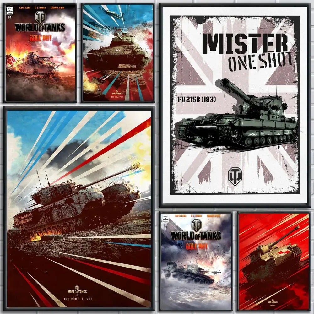 World of Tanks Game Wall Poster Removable Sticker Mural Decal Wall Sticker Mural Axl