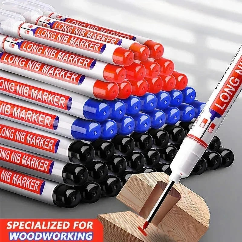Deep Hole Long Nib Markers 20–40 Pcs | Woodworking Pen Set Deep Hole Marker Set Axl