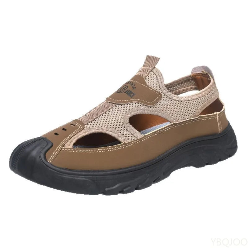 Men's Breathable Mesh Slip-On Sandals | Non-Slip Thick Sole Men's Sandals Axl