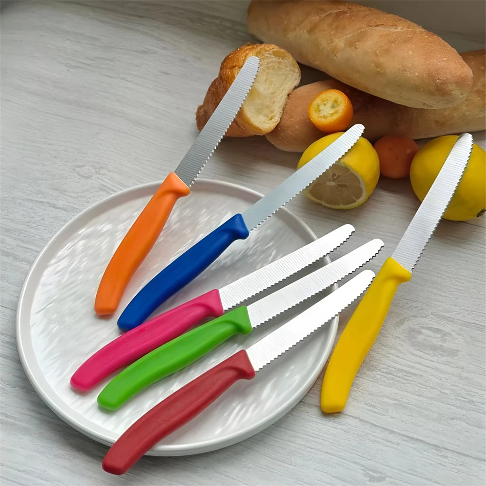 Serrated Steak Knives Set 6 or 12 Pcs – Round Tip Kitchen Knife Kitchen Knife Set Axl