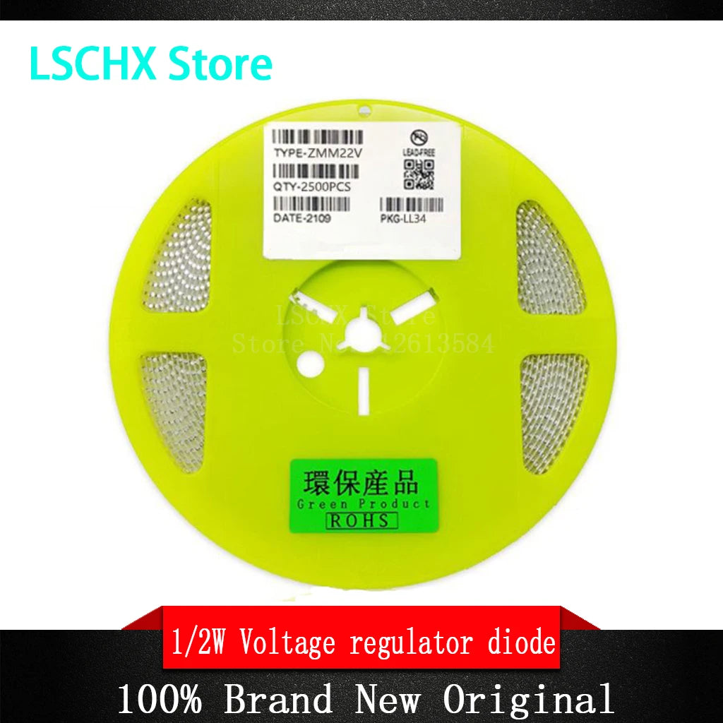 2500 PCS LL34 SMD Zener Diode Kit 0.5W 3V–24V Assortment SMD Zener Diode Kit Axl ZMM10V