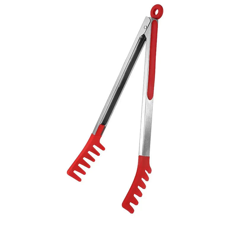 Stainless Steel Silicone Food Tongs – Heat Resistant BBQ Kitchen Clip Kitchen Tongs Axl