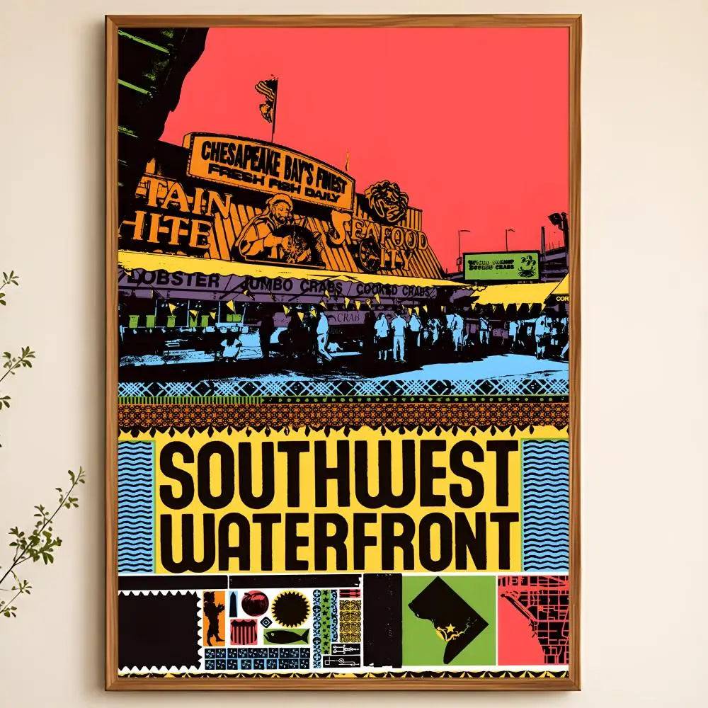 Washington Neighborhood Poster – Self-Adhesive Waterproof Wall Art Decorative Wall Poster Axl