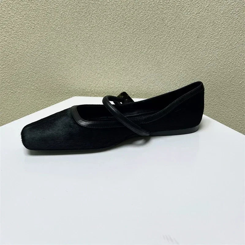 Women's Leopard Print Mary Jane Flats – Square Toe Buckle Mary Jane Flats Axl black 36