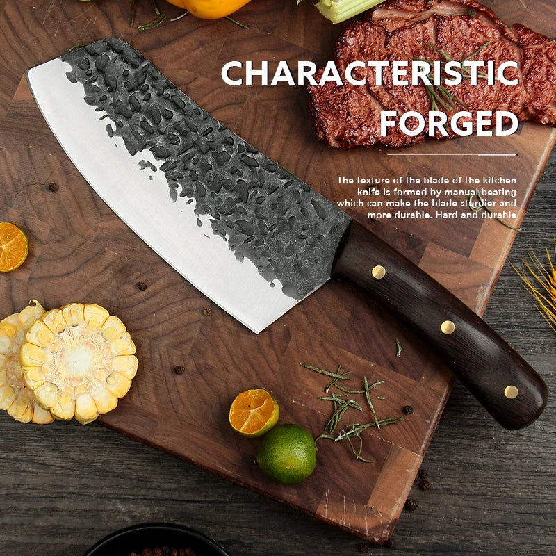 Forged Kiritsuke Chef Knife – 4Cr13Mov Steel & Wood Handle Chef Knife Axl