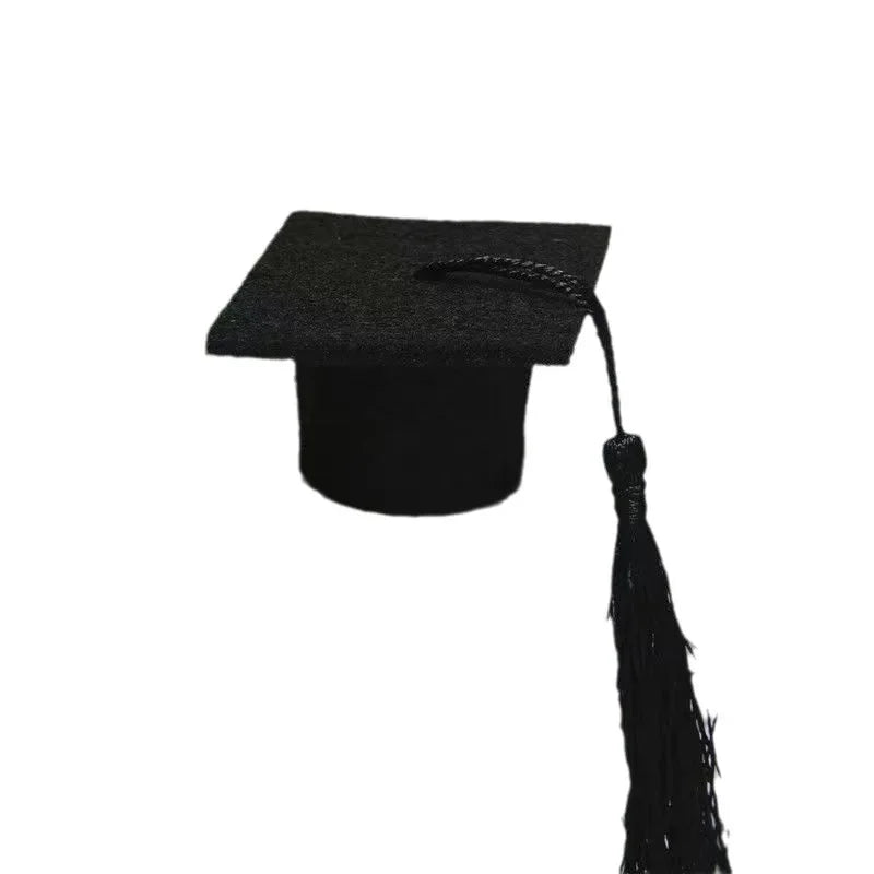 Mini Felt Graduation Caps with Tassels – Party Decor 5/10 Pack Party Decoration Axl black 10pcs