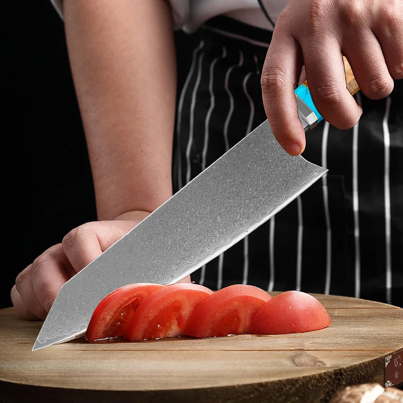 InLeung Damascus Steel Chef Knife – Handmade Japanese Kitchen Damascus Chef Knife Axl