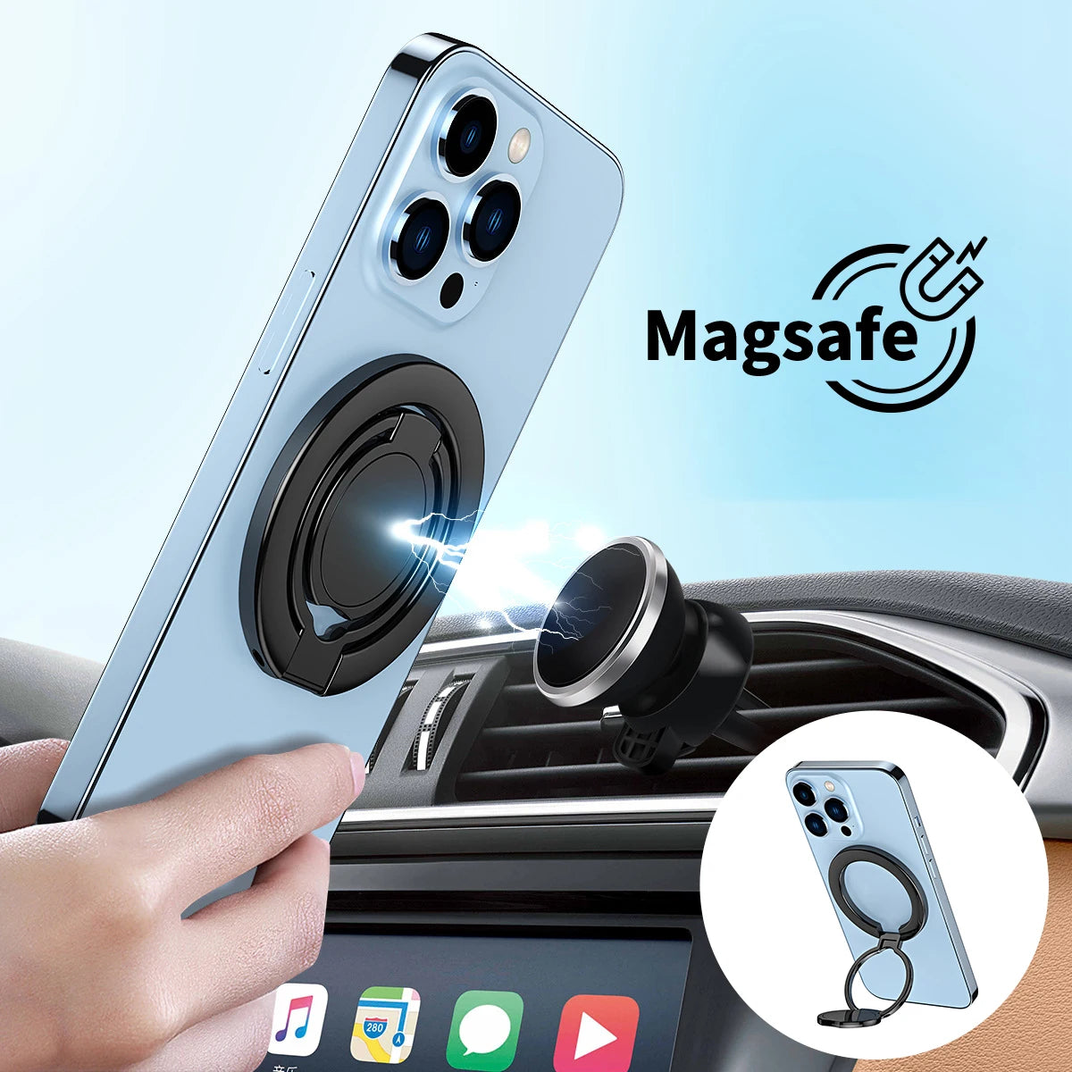Magnetic Foldable Ring Grip & Stand for MagSafe iPhone Phone Ring Stand Axl