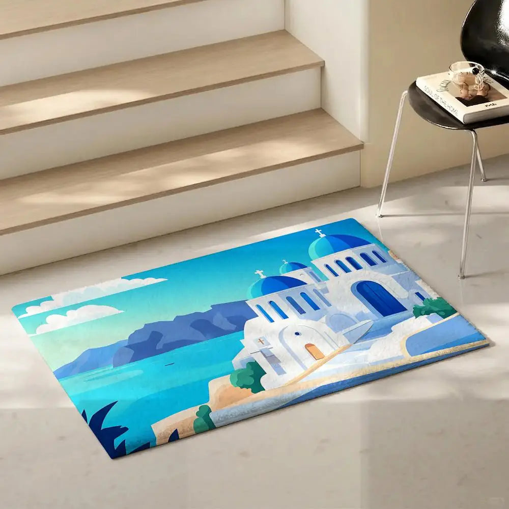 Santorini Flannel Floor Mat – Soft Non-Slip Indoor Rug Indoor Floor Mat Axl