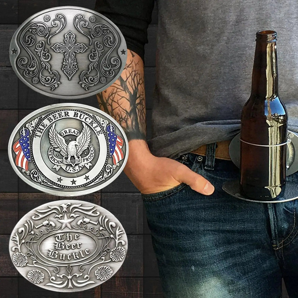 Beer Bottle Belt Clip Holder – Antique Bronze Metal Holster Bottle Belt Holster Axl