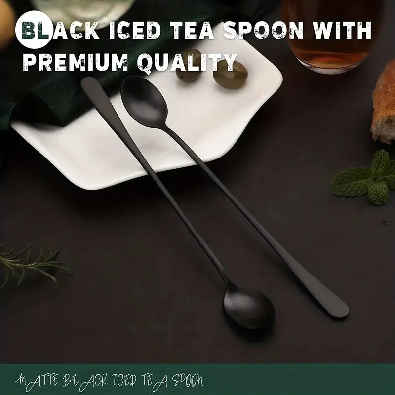 6-Piece Long Handle Stainless Steel Stirring Spoons | 7.87" Stirring Spoon Set Axl