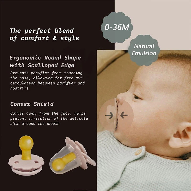 Natural Rubber Round Head Baby Pacifier | Ages 0–36 Months Baby Pacifier Axl