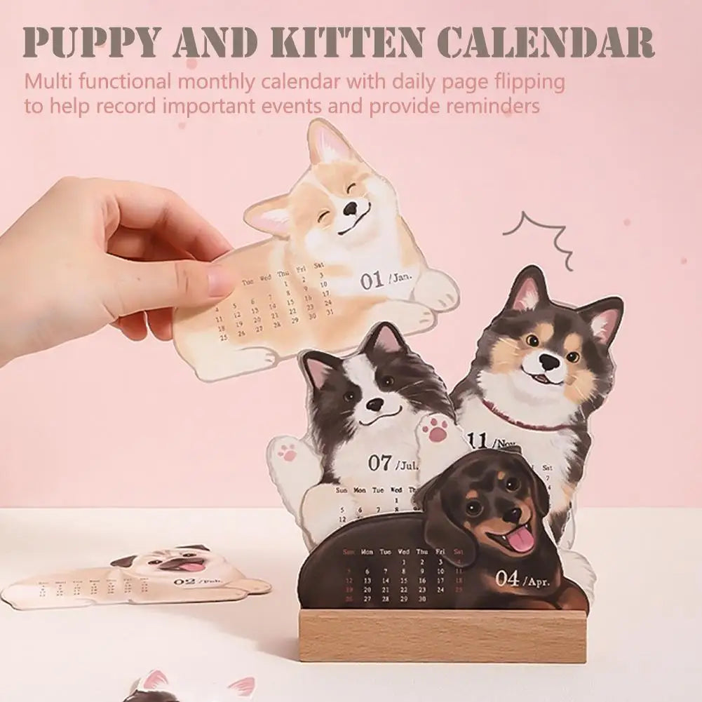 2026 Cat & Dog Desk Calendar – Monthly Planner & To-Do List Desk Calendar Axl