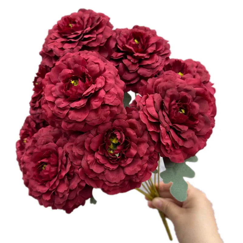 Artificial Peony Bouquet 9 Heads – Wedding & Home Décor Artificial Flower Bouquet Axl