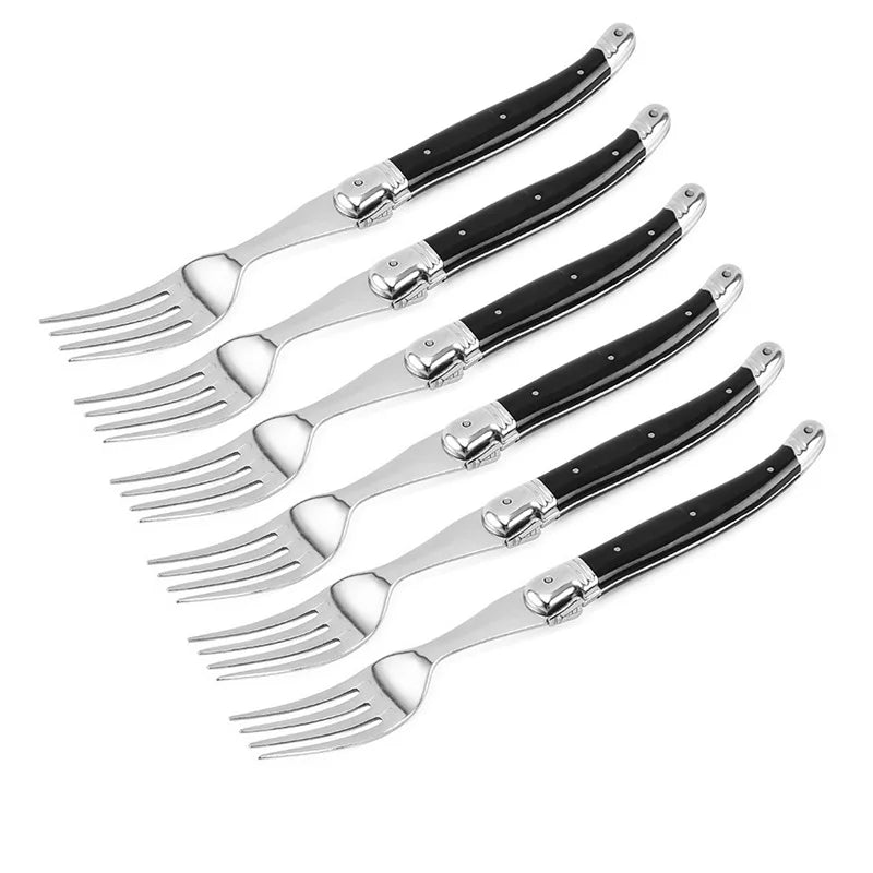 Serrated Steak Knives Set 1–8 Pc | Sharp 3CR13 Steel Cutlery Steak Knife Set Axl 6 PCS Dinner fork