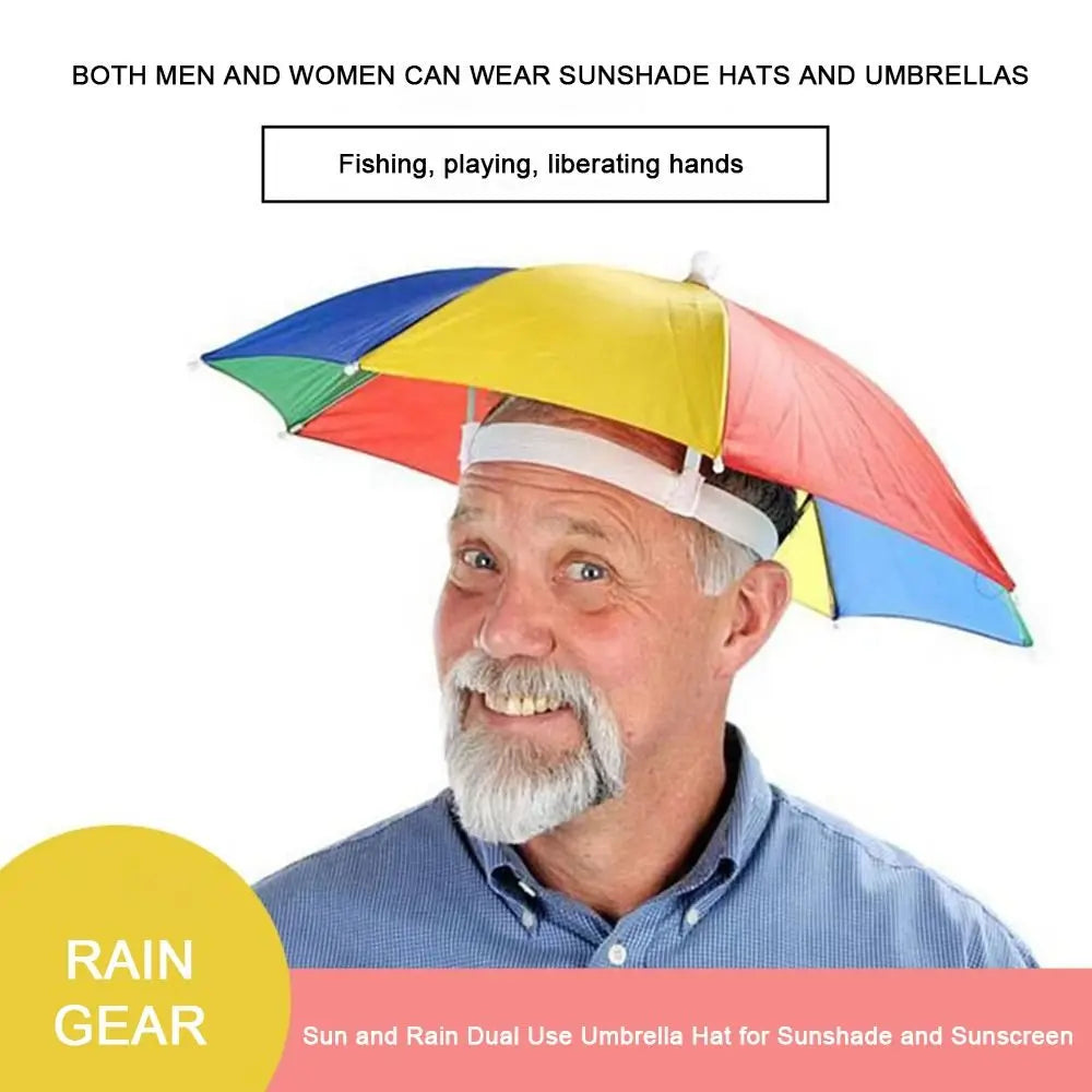 Foldable Hands-Free Umbrella Hat – Windproof Sun & Rain Cap Umbrella Hat Axl