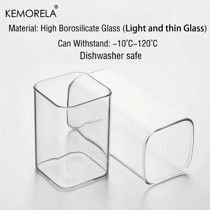 KEMORELA 300ml Letter-Shaped Glass Tumbler with Lid & Straw Glass Tumbler Axl