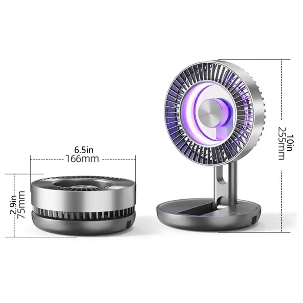 USB Rechargeable Portable Desktop Fan with LED Light Portable Desktop Fan Axl