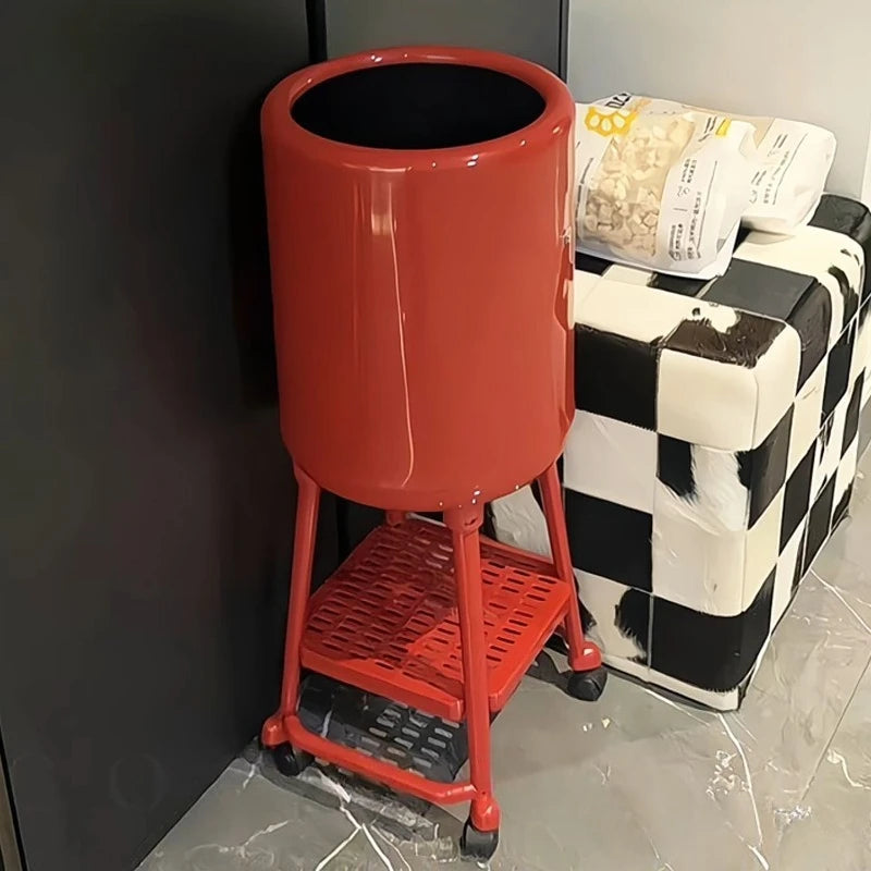 Large Round Trash Can with Wheels – Kitchen & Bathroom Bin Wheeled Trash Can Axl