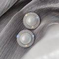 Huitan Pearl & Cubic Zirconia Stud Earrings – Women's Jewelry Pearl Stud Earrings Axl E3266
