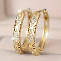 Huitan Sparkling CZ Hoop Earrings – Women's Fashion Jewelry Hoop Earrings Axl E5827