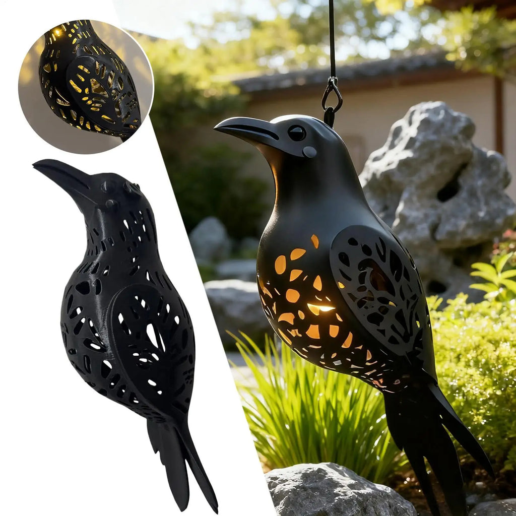 3D Gothic Crow Lantern – Hangable Raven Decor Light Decorative Hanging Lantern Axl