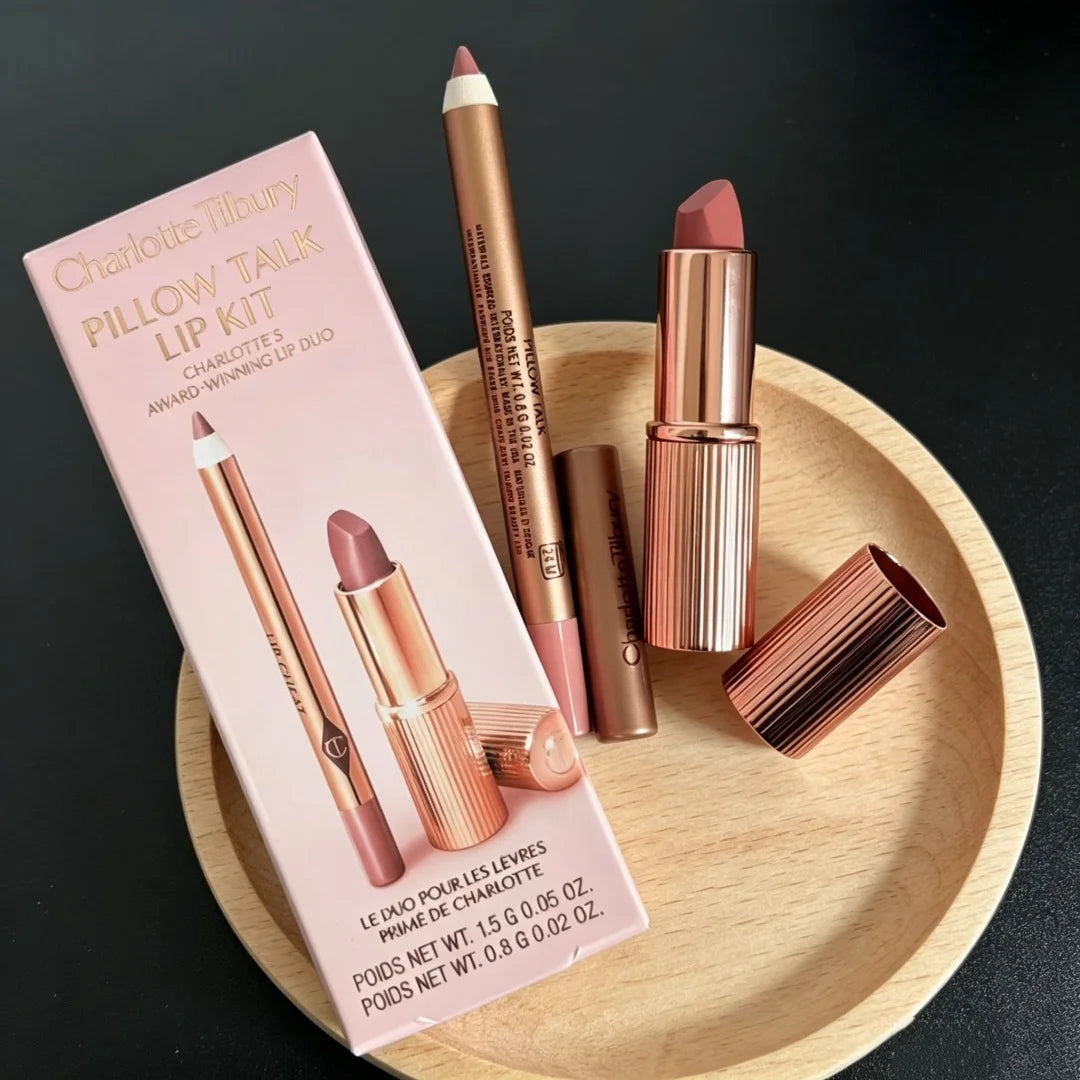 Charlotte Tilbury Powder, Blush & Lipstick Liner Makeup Set Makeup Gift Set Axl PILLOW TALK ORIGINAL