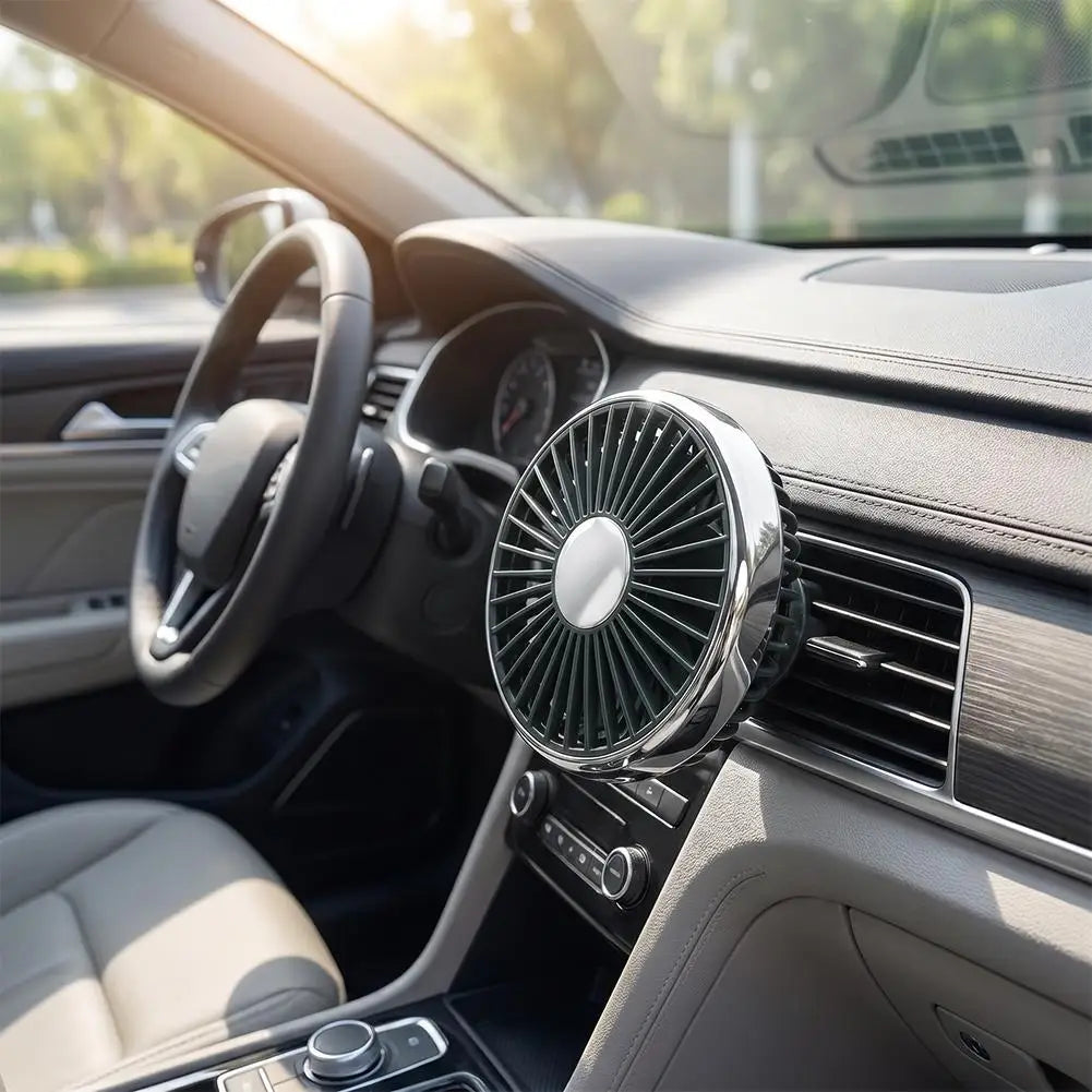 USB Clip-On Car Vent Fan – 360° Rotatable LED Mini Fan Car Vent Fan Axl