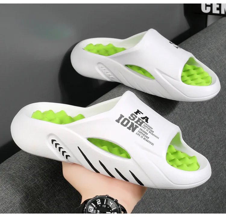 Men's Massage Slide Slippers – Soft EVA Sole Beach Sandals Massage Slide Slippers Axl
