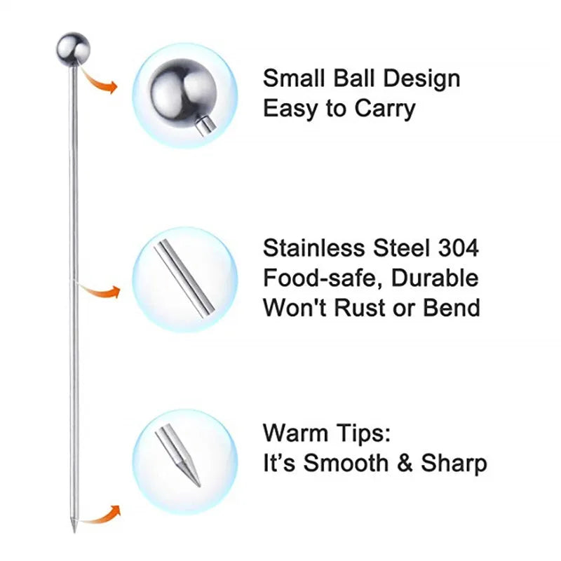 Stainless Steel Cocktail Picks – Martini & Fruit Picks 10/50/100 Cocktail Picks Axl