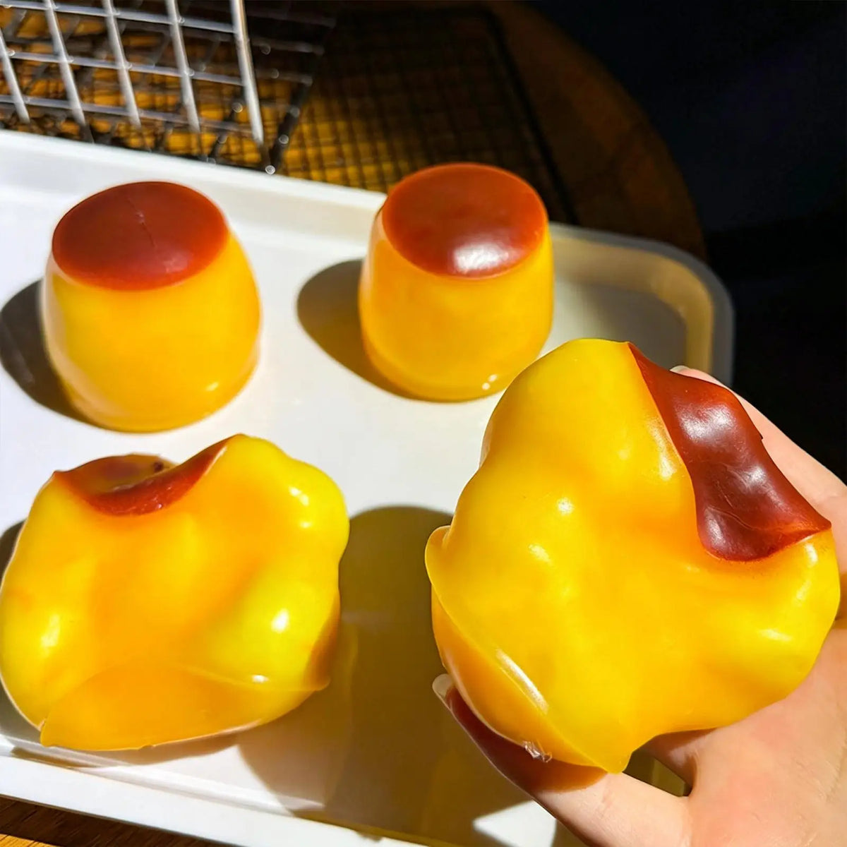 Caramel Pudding Squishy Fidget Toy – ASMR Sensory Squeeze Ball Squishy Fidget Toy Axl
