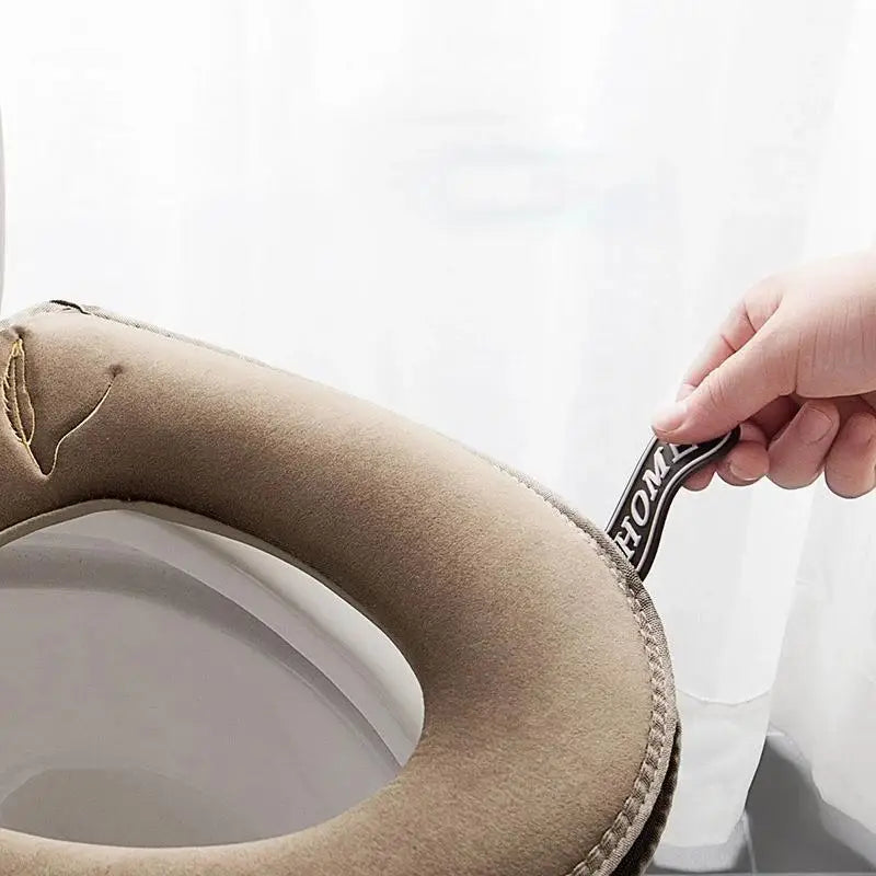 Universal Velvet Toilet Seat Cover – Washable, Zippered & Waterproof Toilet Seat Cover Axl
