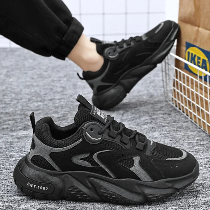 Men's Breathable Mesh Sneakers – Thick Sole Non-Slip Sport Shoes Men's Sneakers Axl