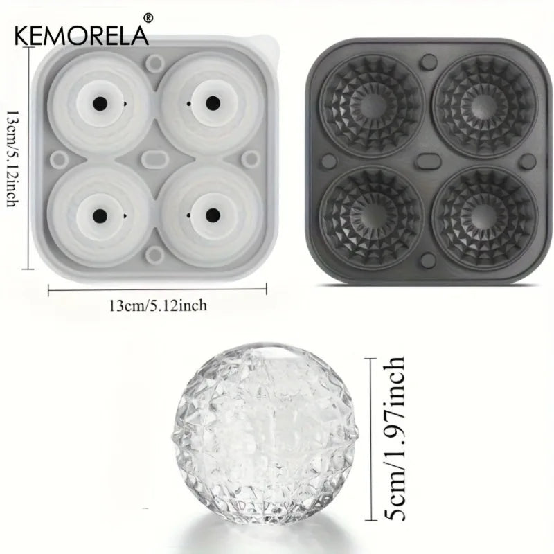 3D Silicone Sphere Ice Ball Mold with Funnel | Cocktail & Whiskey Sphere Ice Ball Mold Axl
