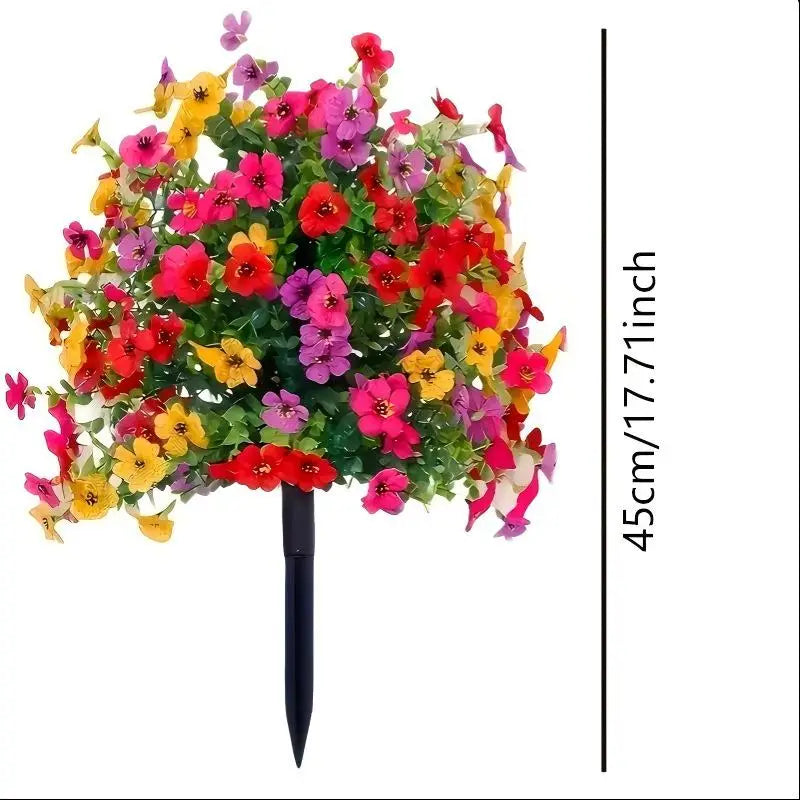 18" Artificial Petunia Flowers with Ground Stakes | Outdoor Decor Artificial Garden Flowers Axl