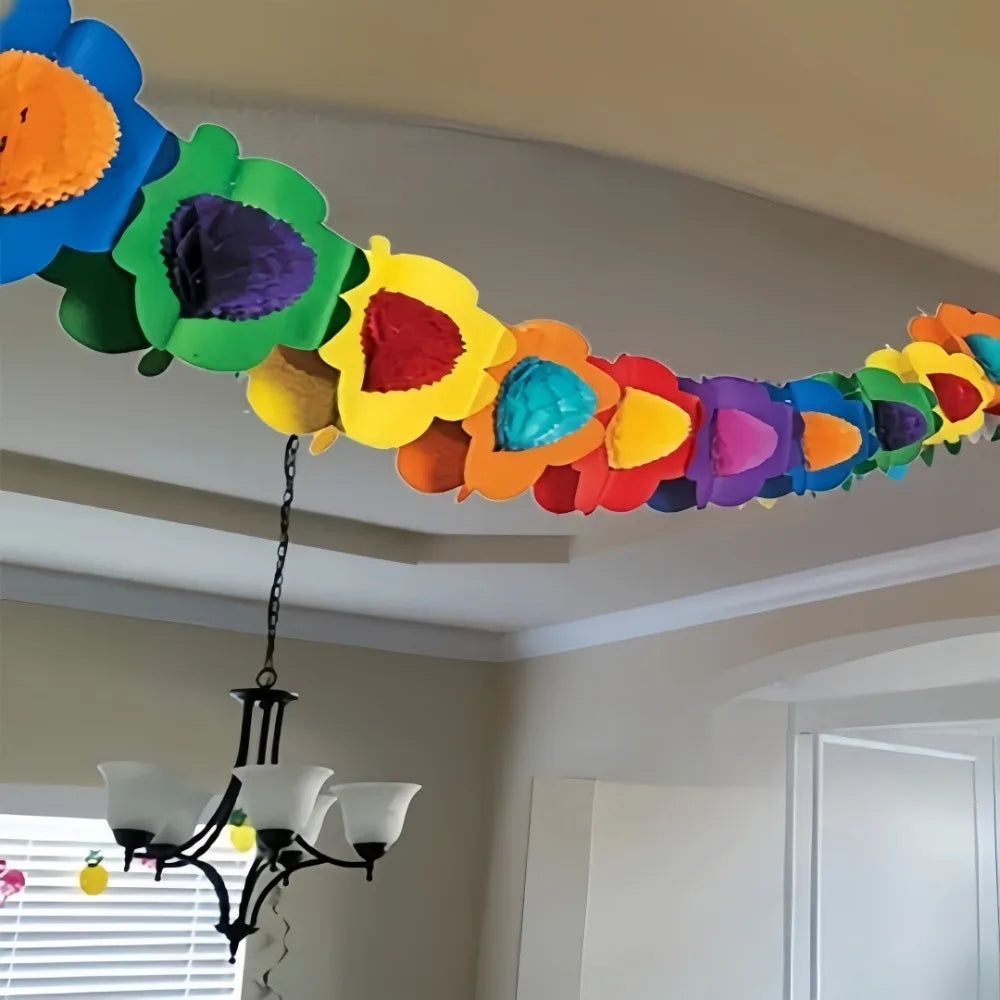 3M Hawaiian Paper Flower Garland – Tropical Party Decoration Party Paper Garland Axl