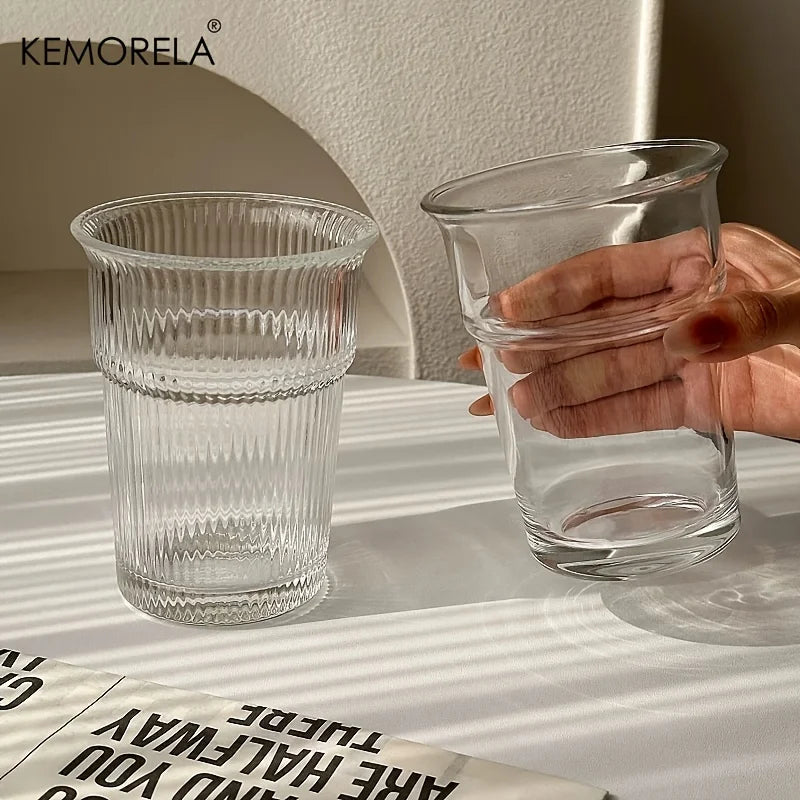 KEMORELA Borosilicate Glass Tumblers – Coffee, Whiskey & More Glass Tumbler Set Axl