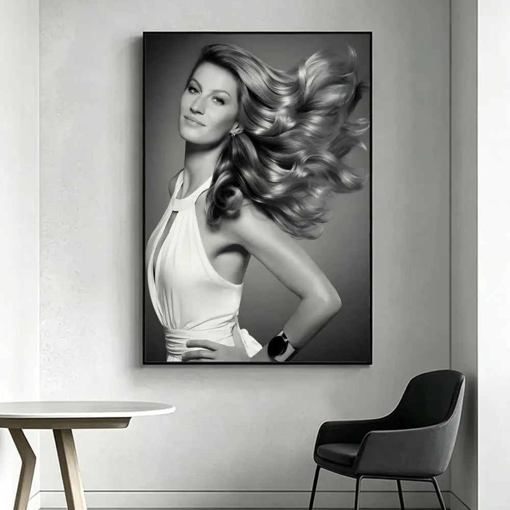 Gisele Bündchen HD Art Poster – Waterproof Sticky Wall Decor Wall Art Poster Axl White12 40X50cmNoframe