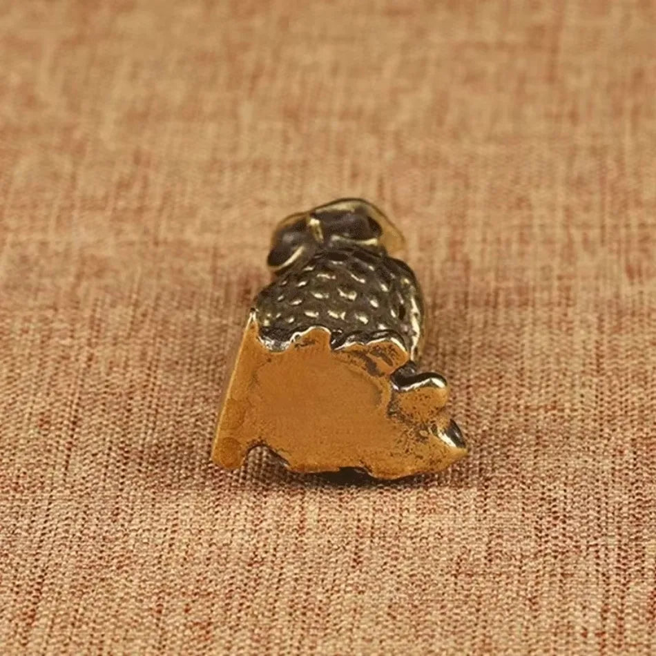 Retro Brass Owl Miniature Statue | Copper Desktop Ornament Miniature Figurine Axl
