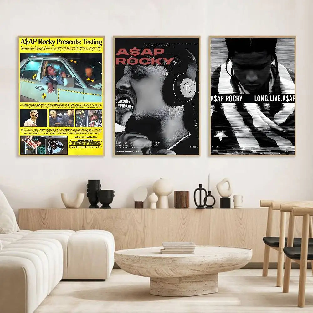 ASAP Rocky Rap Poster – HD Self-Adhesive Waterproof Wall Art Music Wall Poster Axl