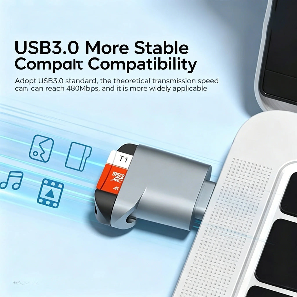 USB-C 3.0 Mini TF Card Reader for iPhone 17 16 | Fast MicroSD Memory Card Reader Axl