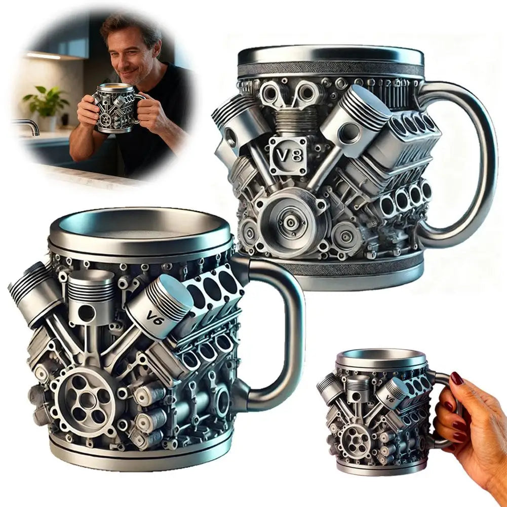 V12 Engine Coffee Mug 200ml | Unique Car Enthusiast Gift Novelty Coffee Mug Axl