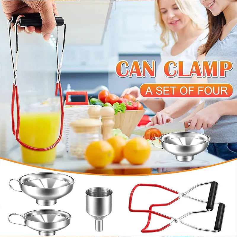 Stainless Steel Canning Funnel Set & Jar Lifter – 4/6 Pcs Canning Funnel Set Axl