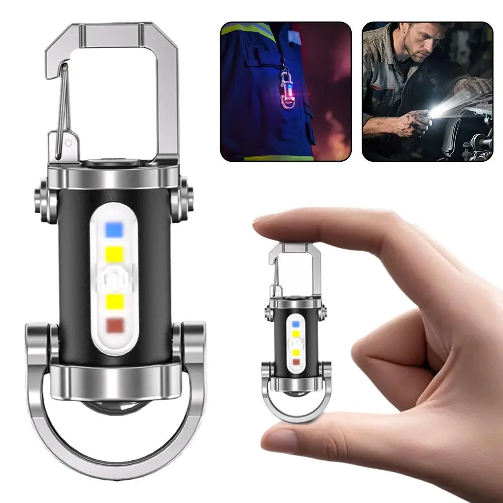 COB LED Keychain Flashlight – Rechargeable, 7 Modes, IPX4 LED Keychain Flashlight Axl